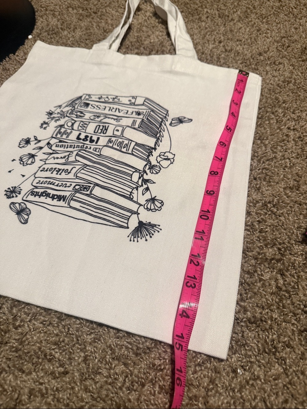 Taylor Swift album title book stack tote bag (like new) - Picture 5 of 5